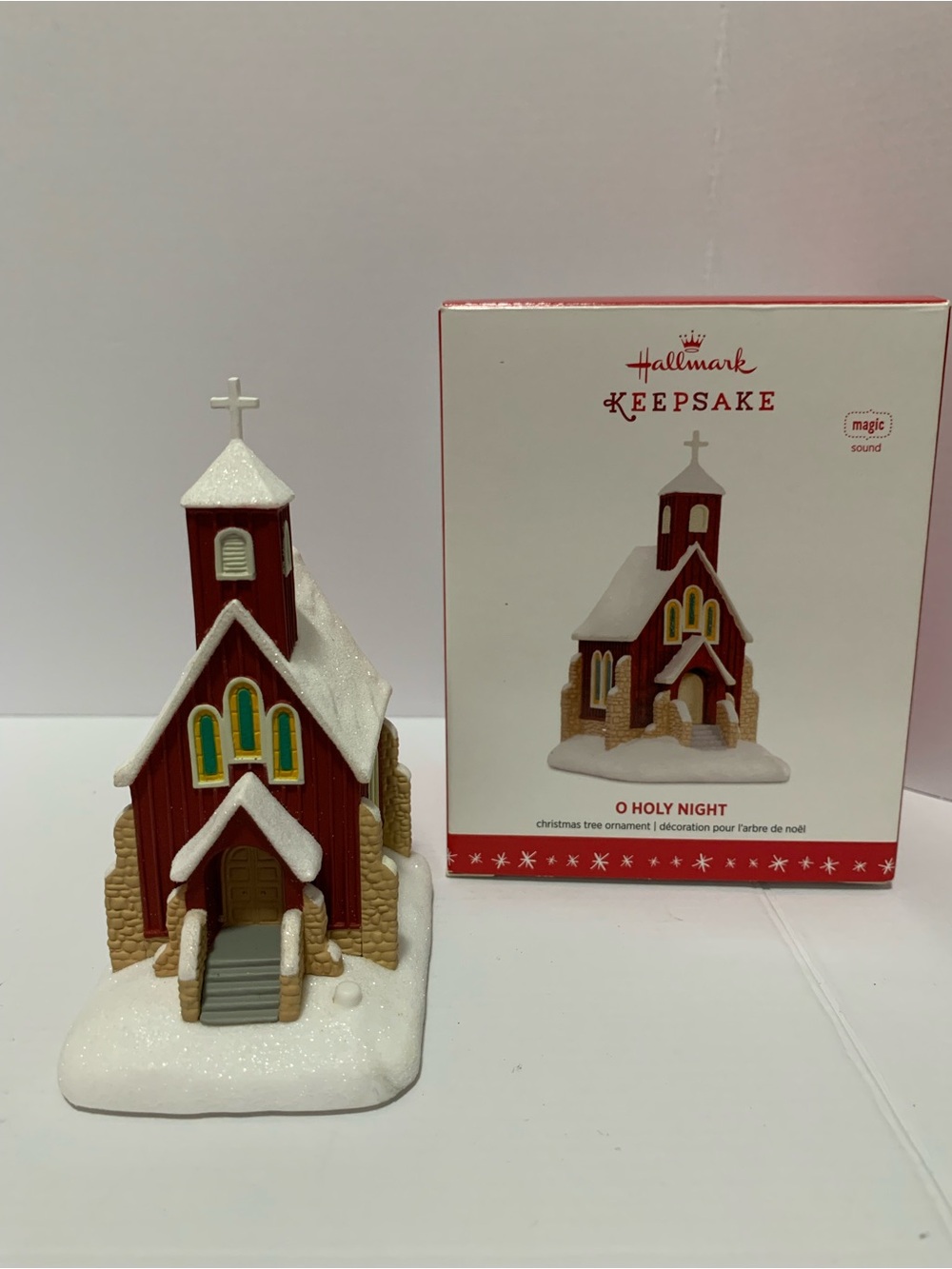 Hallmark Keepsake Red and White 'O Holy Night' Church Ornament